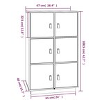 vidaXL Buffet haut Gris 67x40x108 5 cm Bois massif de pin