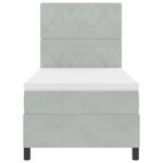 lit box spring vidaXL avec matelas gris clair 100x200 cm velours