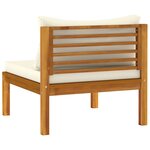 Salon de jardin meuble d'extérieur ensemble de mobilier 7 pièces avec coussin crème bois d'acacia solide 02_0017058
