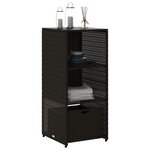 vidaXL Armoire de rangement de jardin noir 50x55x115 cm résine tressée