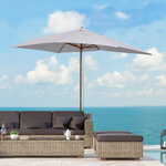 Parasol droit rectangulaire de jardin grande taille dim. 3L x 2l x 2 5H m blanc