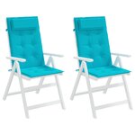 vidaXL Coussins de chaise à dossier haut lot de 2 turquoise