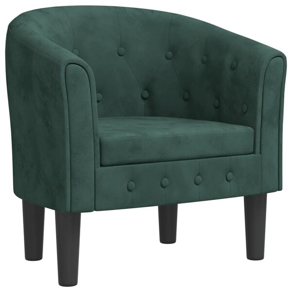 vidaXL Chaise cabriolet de massage vert foncé velours