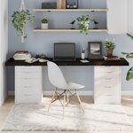vidaXL Dessus de table marron foncé bois chêne massif traité