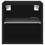 vidaXL Meuble TV mural avec lumières LED noir 30x28 5x30 cm