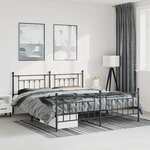vidaXL Cadre de lit métal sans matelas avec pied de lit noir 193x203cm