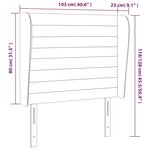 vidaXL Tête de lit avec oreilles Marron foncé 103x23x118/128 cm Tissu