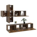vidaXL Ensemble de meubles TV 7 Pièces Chêne fumé Bois d'ingénierie
