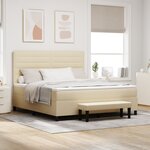 vidaXL Lit box spring avec Matelas & Banc Crème 180x200 cm Tissu