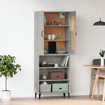 Vidaxl buffet haut gris béton bois d'ingénierie