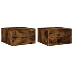 vidaXL Tables de chevet murales 2 Pièces chêne fumé 35x35x20 cm