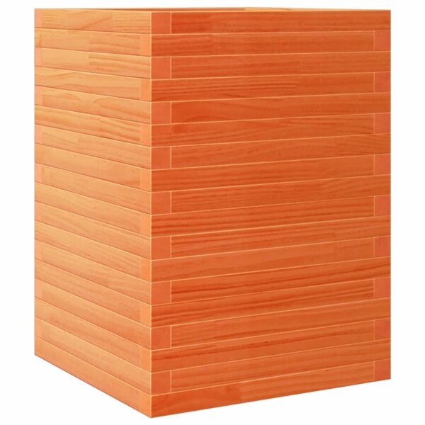 vidaXL Jardinière cire marron 50x50x68 5 cm bois de pin massif