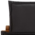 vidaXL Chaises longues et coussins 2 Pièces Gris foncé Bois massif acacia