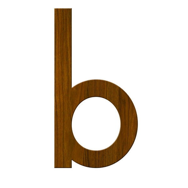 Numéro B- Numéro adhésif pour boîtes aux lettres- Vinyle épais texturé  62 mm  Bois Miel