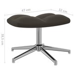 vidaXL Chaise de relaxation avec tabouret Gris foncé Velours