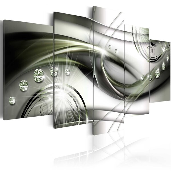 Tableau - glowing green wave l x h en cm 100x50