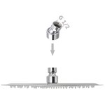 vidaXL Tête de douche plongeante ronde en acier inoxydable 25 cm