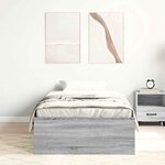 vidaXL Cadre de lit sans matelas sonoma gris 75x190 cm