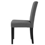 Set de 2 chaises rembourrées en tissu polyester 90 cm gris et noir 03_0003635