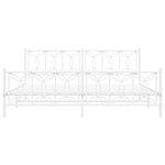 vidaXL Cadre de lit métal avec tête de lit/pied de lit blanc 193x203cm