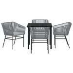 vidaXL Ensemble de 3 Gris Rattan PE 4 Places