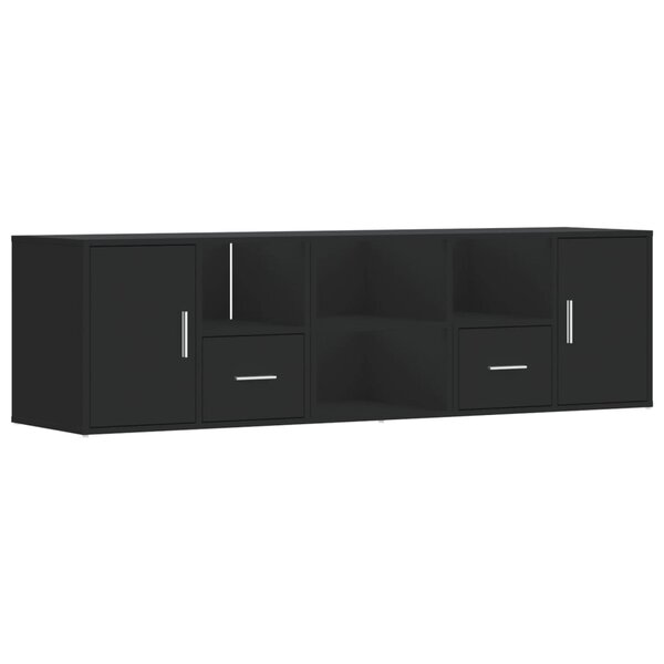 vidaXL Armoire d'angle noir 160x40x45 cm bois d’ingénierie