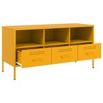 vidaXL Meuble TV jaune moutarde 100 5x39x50 5 cm acier laminé à froid