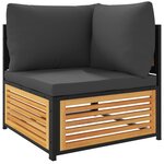 vidaXL Salon de jardin avec coussins 2 Pièces bois massif acacia