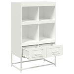 vidaXL Buffet haut blanc 68 5x39x111 5 cm acier laminé à froid