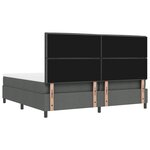vidaXL Lit à ressorts avec matelas et banc gris foncé 200x200 cm Tissu