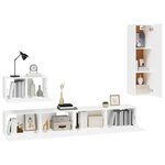 vidaXL Ensemble de meubles TV 4 Pièces Blanc Bois d'ingénierie