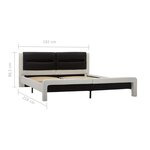 vidaXL Cadre de lit avec LED Blanc et noir Similicuir 180x200 cm