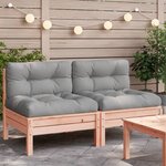 vidaXL Canapé de jardin sans accoudoirs et coussins 2 Pièces bois douglas