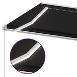 vidaXL Auvent manuel rétractable avec LED 350x250 cm Anthracite