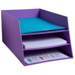 Corbeille À Courrier Combo 3 Niveaux Carton Teksto - Violet - X 4 - Exacompta