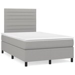 vidaXL Sommier à lattes de lit et matelas gris clair 120x190 cm tissu