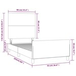 vidaXL Cadre de lit avec tête de lit Taupe 90x200 cm Tissu