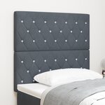 Tête de lit vidaXL bouton en cristal capitonné gris foncé 90 cm en velours