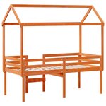 vidaXL Lit haut sans matelas cire marron 80x200 cm bois de pin massif