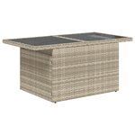 Canapé de Jardin 9 Pièces avec Coussins Gris Clair Poly Rattan