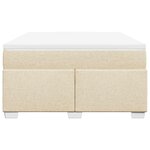 vidaXL Sommier à lattes de lit avec matelas Crème 140x190 cm Tissu