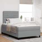 vidaXL Lit à ressorts avec matelas et LED Gris clair 120x190 cm Tissu