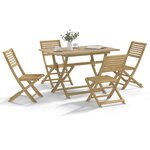vidaXL Ensemble à manger de jardin 5 Pièces Bois d'acacia solide