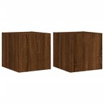 vidaXL Meubles TV muraux lumières LED 2 Pièces chêne marron 30 5x35x30 cm