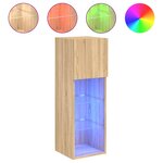 vidaXL Meubles TV avec lumières LED 2 Pièces chêne sonoma 30 5x30x90 cm