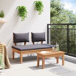 vidaXL Ensemble de bancs de jardin en bois massif de teck de 2 pièces