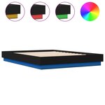 vidaXL Cadre de lit avec LED sans matelas noir 160x200 cm