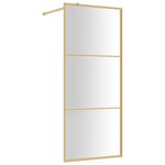 vidaXL Paroi de douche avec verre ESG transparent doré 80x195 cm