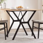 vidaXL Table à manger cadre en Y 80x80x75 cm bois de pin massif acier