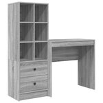 vidaXL Bureau avec rangement Gris Sonoma Bois d'ingénierie